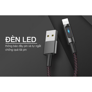 Dây cáp sạc nhanh thông minh tự ngắt cho iphone/iPad cổng lightning Chính hãng Hoco U47 - Bảo hành 6 tháng