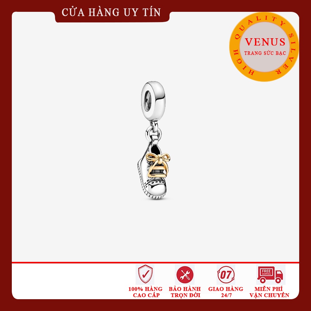 Charm chiếc giày thắt nơ bằng bạc 925 xinh xắn- Trang sức bạc Venus