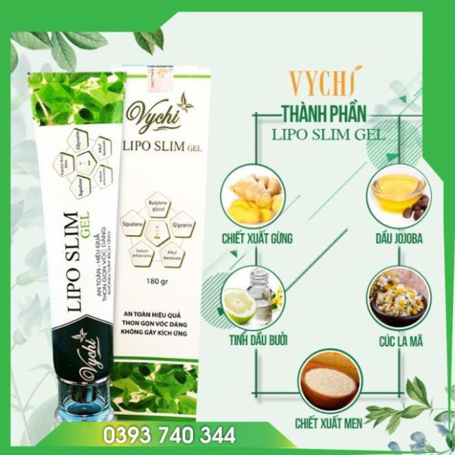 Kem tan mỡ - LIPO SLIM GEL VYCHI - date mới- cam kết  giảm 3-5cm vòng bụng sau 1 TUẦN