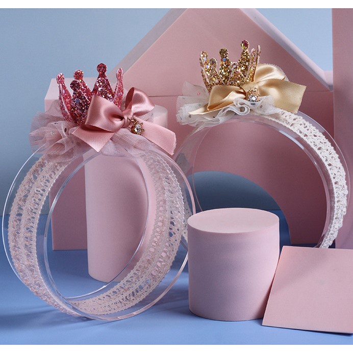 Băng đô cho bé sơ sinh - Turban xinh đính vương miện dành cho bé gái Hadyykids B12