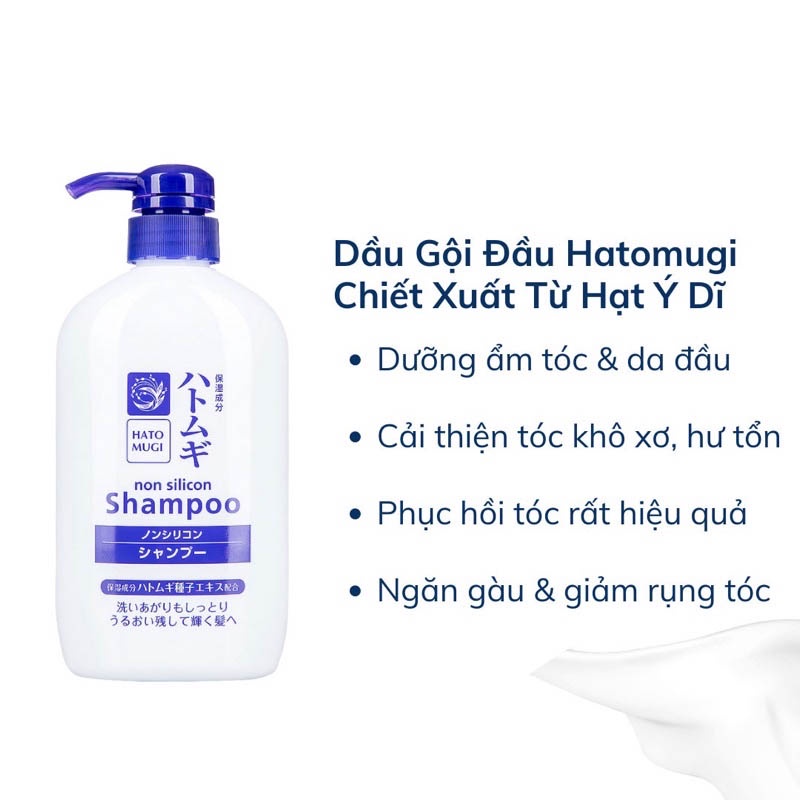 Bộ dầu gội xả dưỡng tóc mềm mượt từ hạt ý dĩ và dầu ngựa osme Station Horse Oil & Hatomugi 600ml