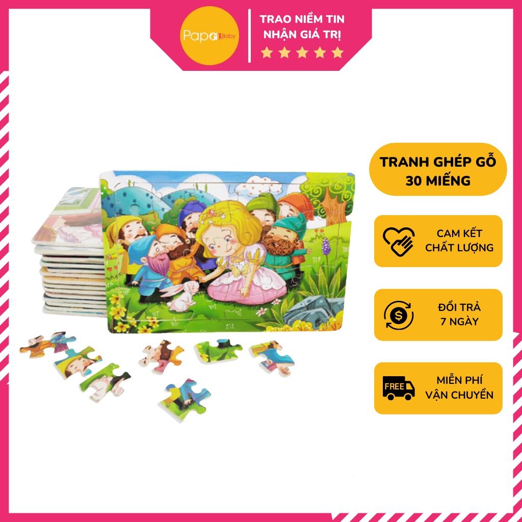 Đồ chơi tranh ghép hình 30 miếng gỗ puzzle - Bộ ghép hình - Đồ chơi xếp hình