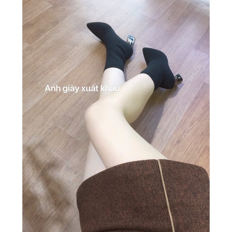 BỐT LEN CHUN MŨI NHỌN GÓT GƯƠNG 7P CỰC ÔM CHÂN ( ảnh thật, kèm video)