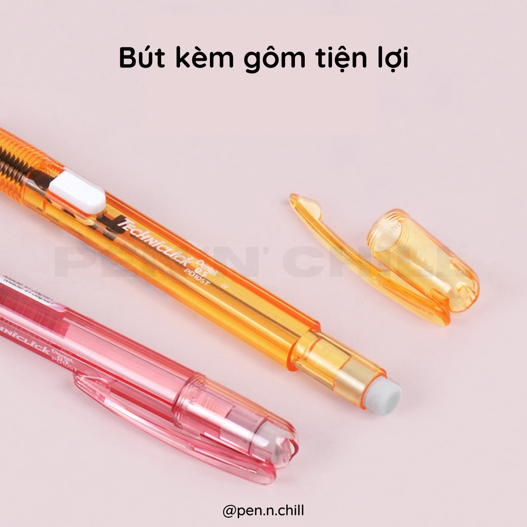 Bút Chì Bấm Pentel Techniclick - Cỡ ngòi 0.5mm - Màu sắc kẹo ngọt