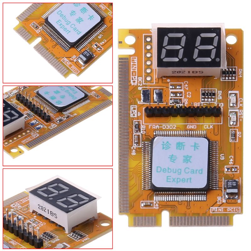 Bảng Mạch Kiểm Tra Thẻ Mini 3 Trong 1 Pci / Pci-E / Lpc Cho Laptop