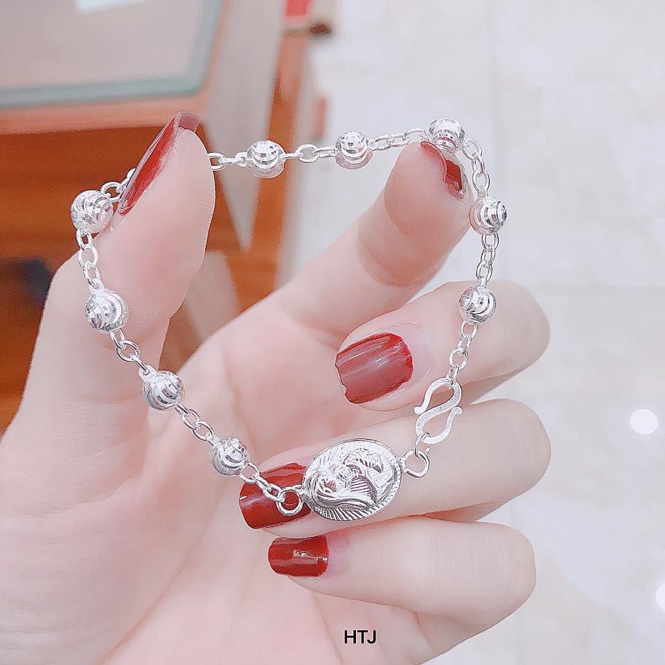Lắc tay bạc hình thánh giá,đức mẹ _FREESHIP_ bạc sáng bóng,dày dặn