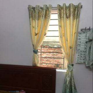 Combo 2 tấm rèm thành phẩm y hình rộng 1m cao 2m đã bao gồm phụ kiện thanh treo