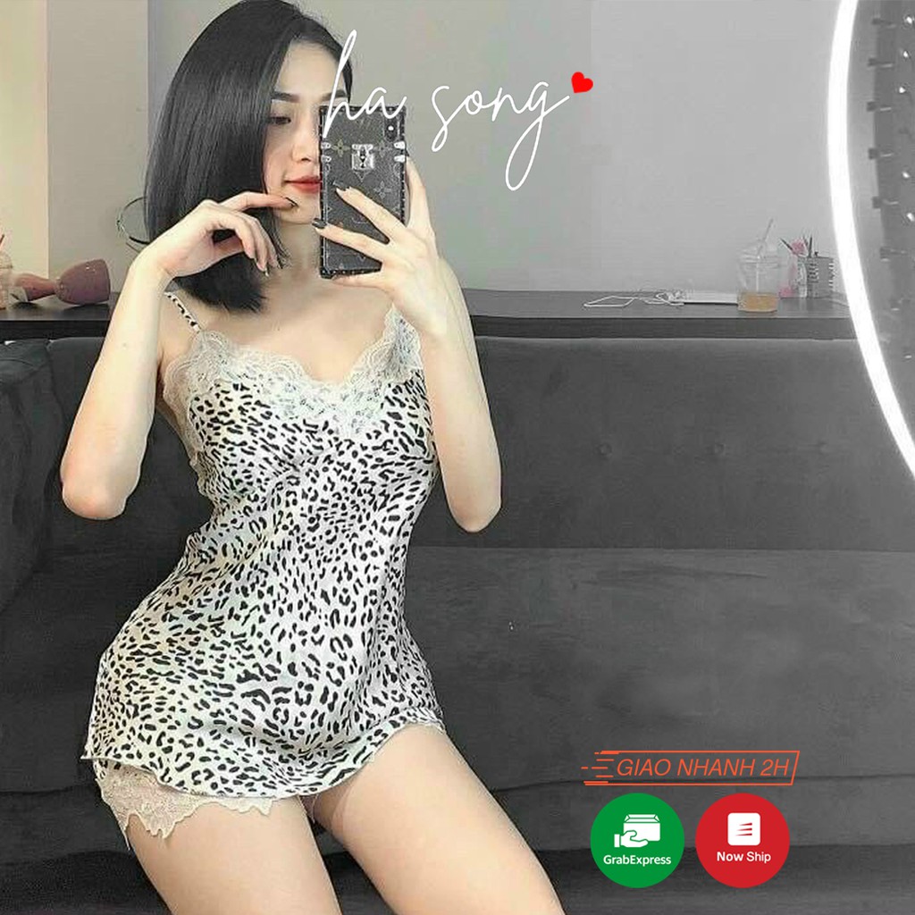 Bộ ngủ lụa 2 dây 175 - Ha Song Shop chất lụa gợi cảm form chuẩn tôn dáng cho nữ