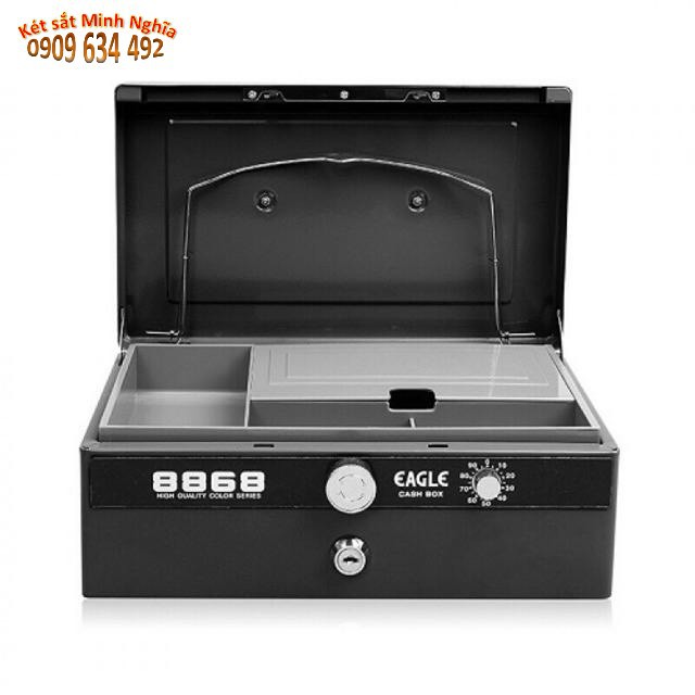 Két sắt đựng tiền cho thủ quỹ, thu ngân, bảo vệ mini Eagle 8868, 668L