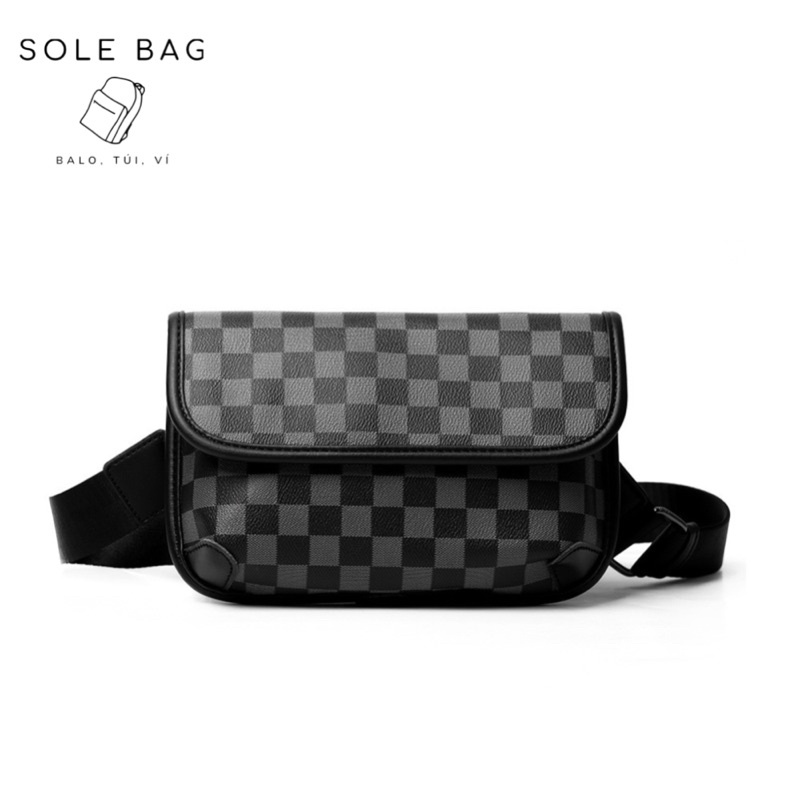 Túi đeo chéo hoạ tiết caro cao cấp - Túi nam LV - solebag