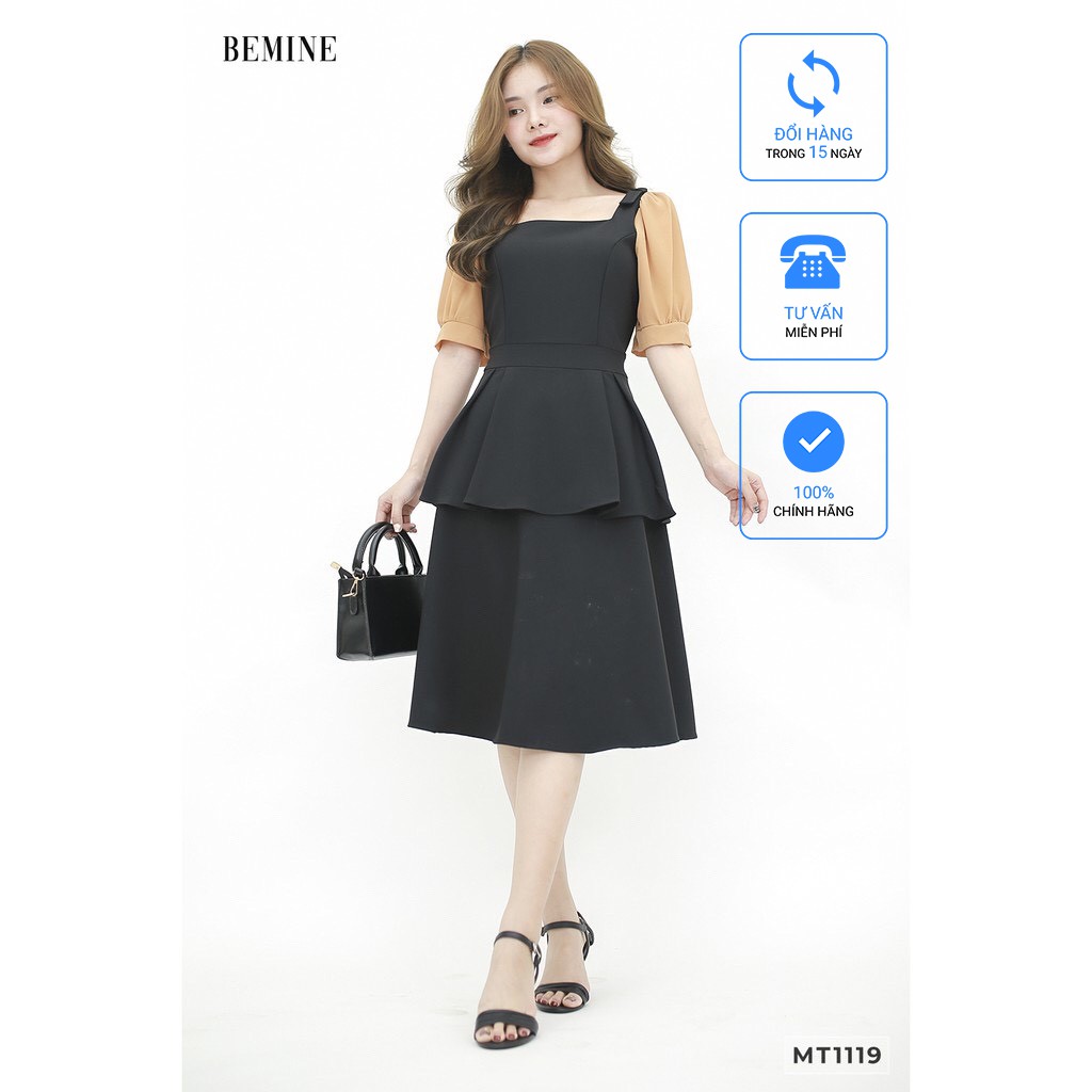Đầm tùng 2 tầng phối tay voan BEMINE MT1119DEN | BigBuy360 - bigbuy360.vn