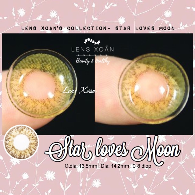 ÁP TRÒNG STAR LOVES MOON BROWN- LENS TOWN ( LENS XOẮN)