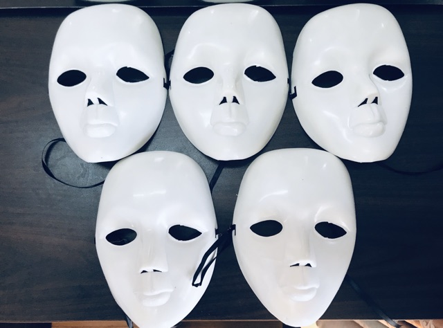 10 cái mặt Nạ nhựa trắng trơn - 10 cái mặt nạ màu trắng halloween