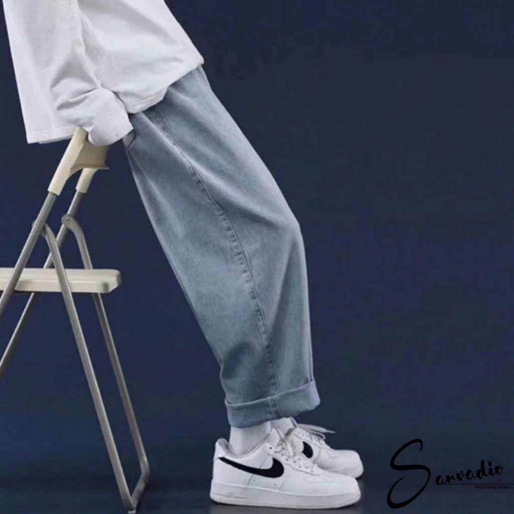 Quần jean baggy nam form rộng nam dễ phối đồ chất jean đẹp không phai màu QD21