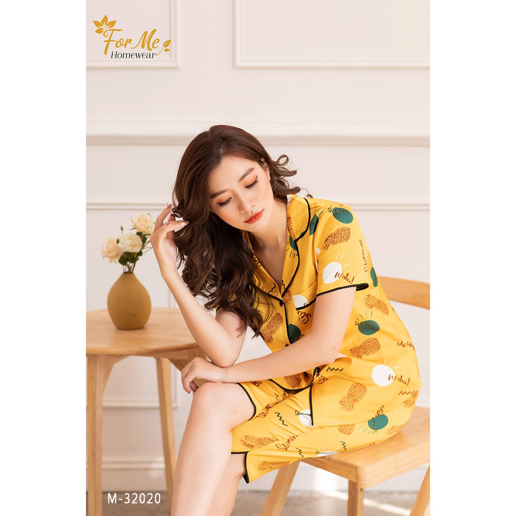 Bộ đồ ngủ, mặc nhà chất Lụa Giấy Luxury QUẦN LỬNG SUMMER 32 ,forme pijama