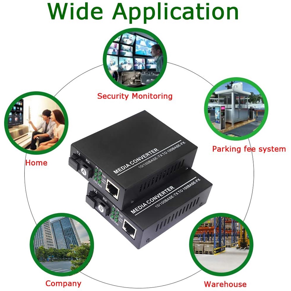 Bộ Chuyển Đổi Quang 25km Ethernet, Chế độ đơn 10 / 100Base-TX sang 100Base-FX, RJ45 sang SC