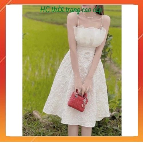 ঔৣĐầm xòe 2 dây ngọc _ Váy thiết kế 2 dây cao cấpঔৣ