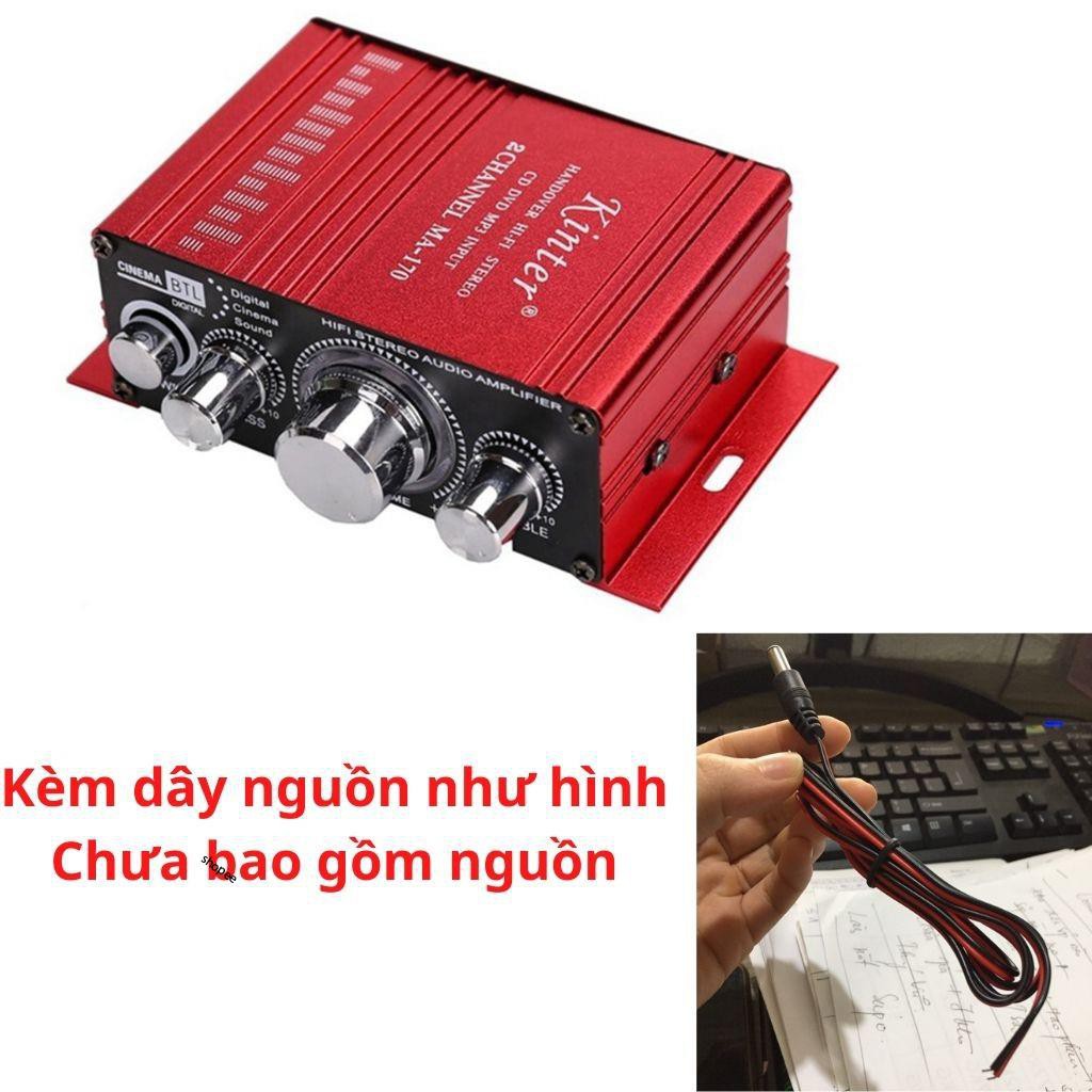 Âm ly  mini 12V cho xe hơi, loa - tặng kèm dây nguồn, chưa bao gồm nguồn