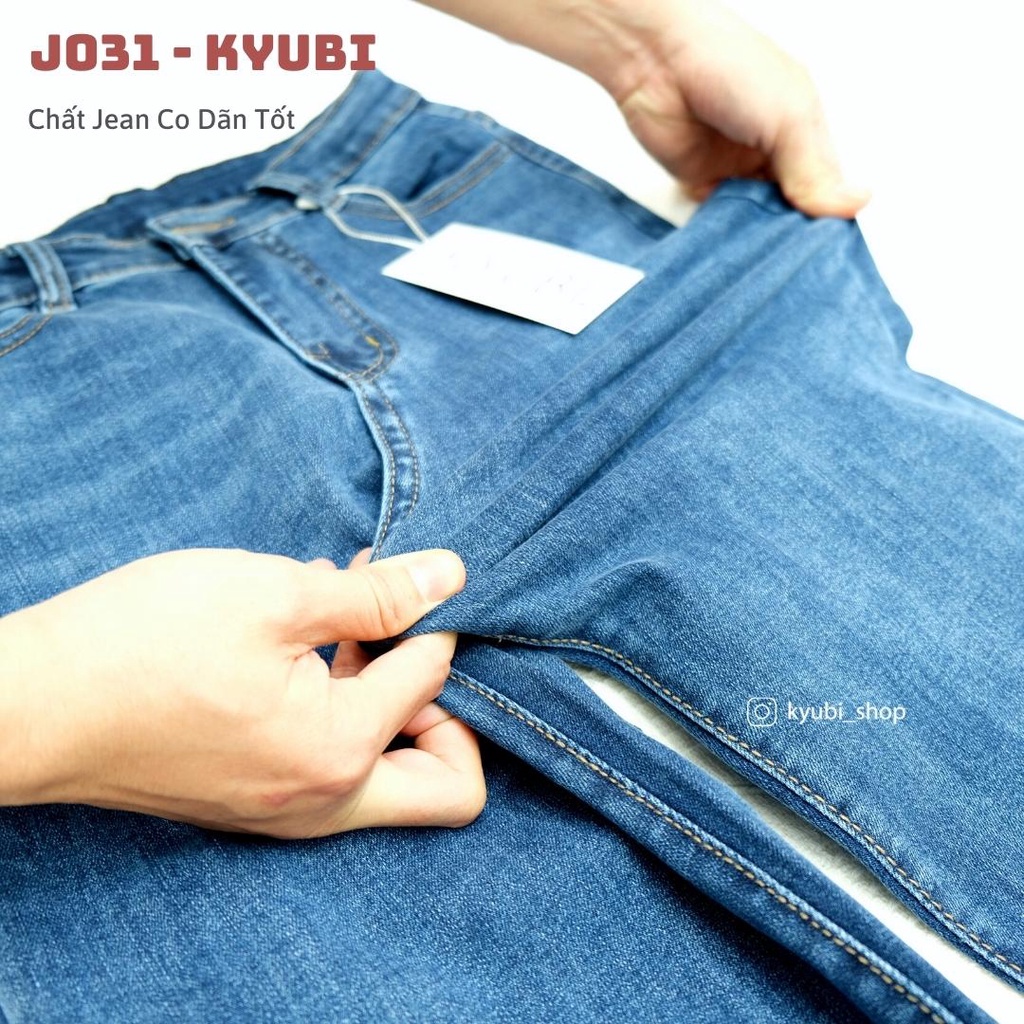 Quần jeans ống đứng co giãn Kyubi (có bigsize) - quần bò nữ form đứng co dãn phong cách Ulzzang JO31 | BigBuy360 - bigbuy360.vn