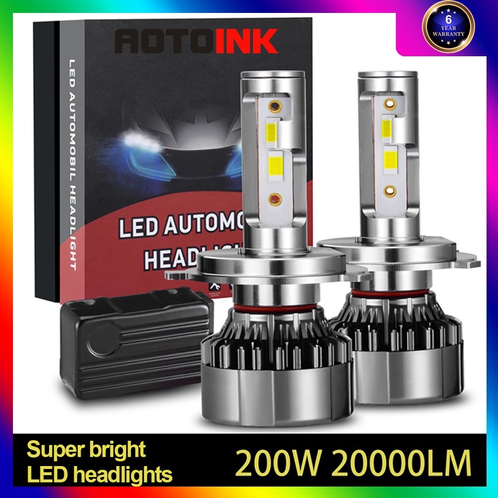1 Cặp đèn pha LED H4 H7 9005 HB3 H1 H3 H11 H8 6000K ánh sáng trắng cho xe hơi