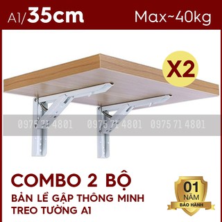 Bản lề gập treo tường. Bản lề gập thông minh A1-35cm tải 40kg. Combo 2 bộ