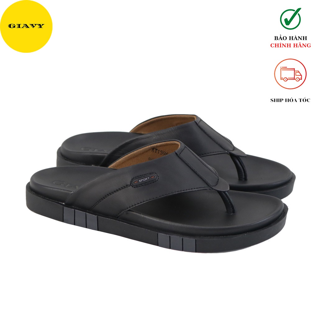 Dép kẹp nam, dép kẹp quai da DUKT8 - GIÀY GIAVY