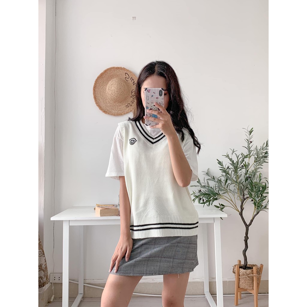 Áo len gile mác A ULZZANG phong cách hàn quốc dễ thương kèm video thật | BigBuy360 - bigbuy360.vn