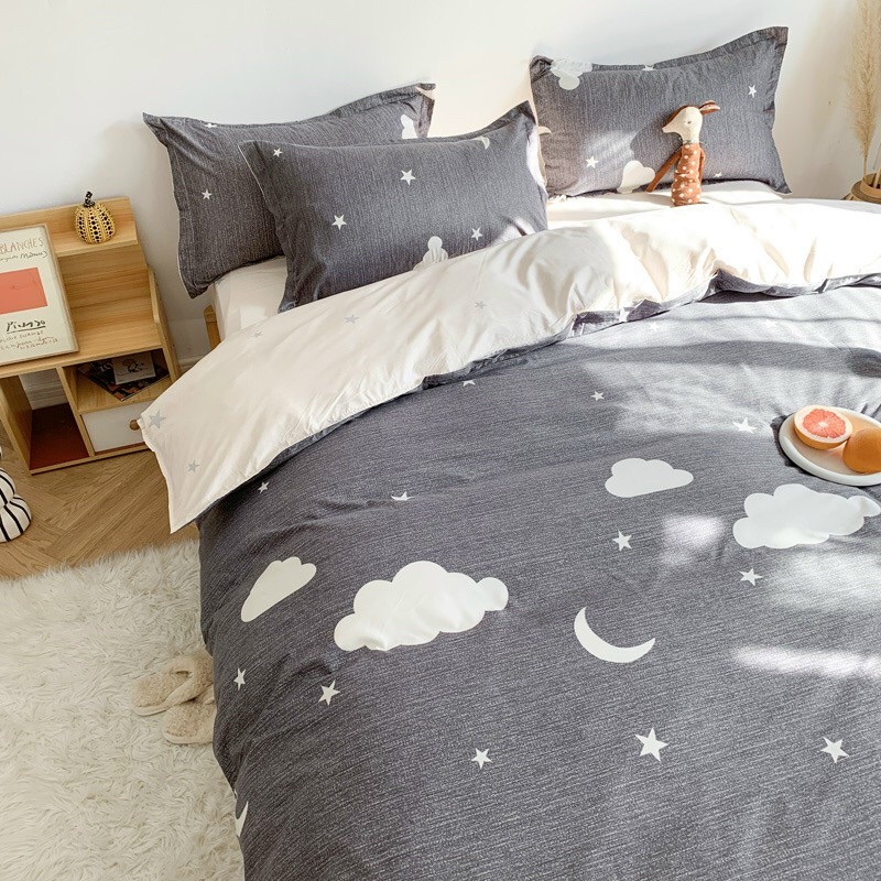 Set Cotton Poly Mây Sao Xám