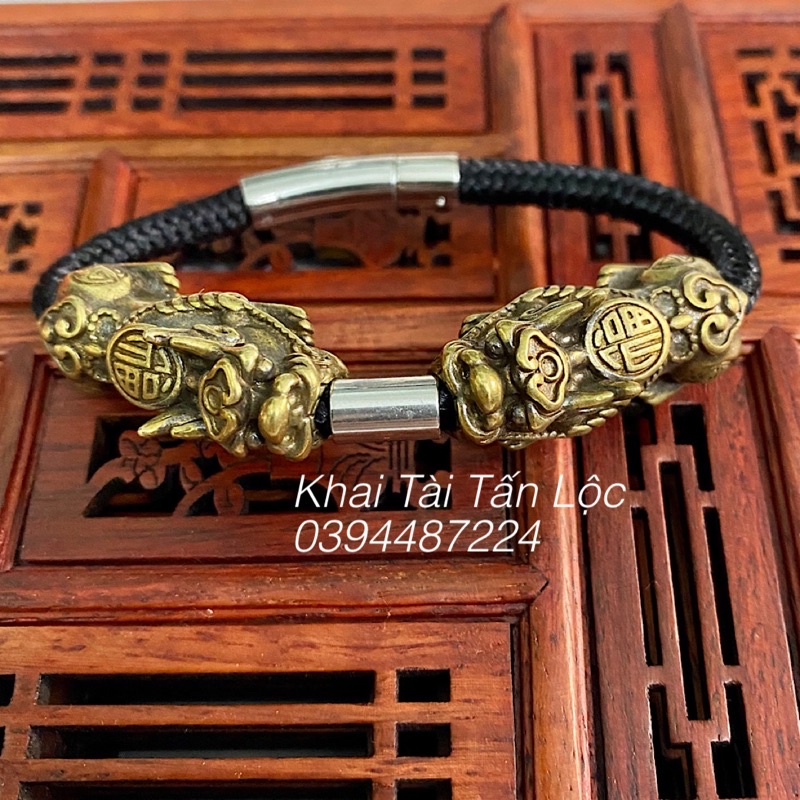 Vòng tay tỳ hưu bằng đồng trừ tà , mang bình an và tài Lộc cho nam