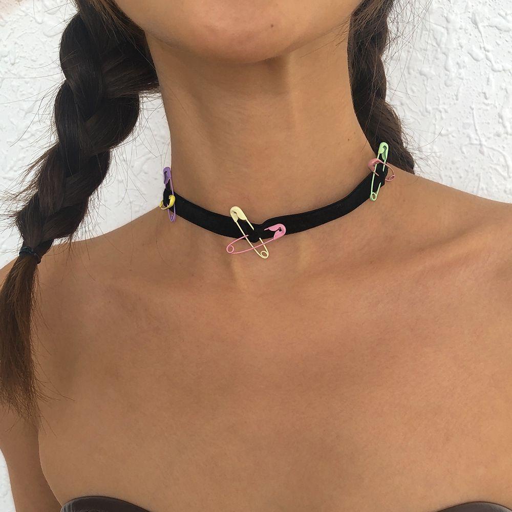 ANEMONE Vòng Cổ Da PU Đính Trái Tim Phong Cách Lolita Hàn Quốc