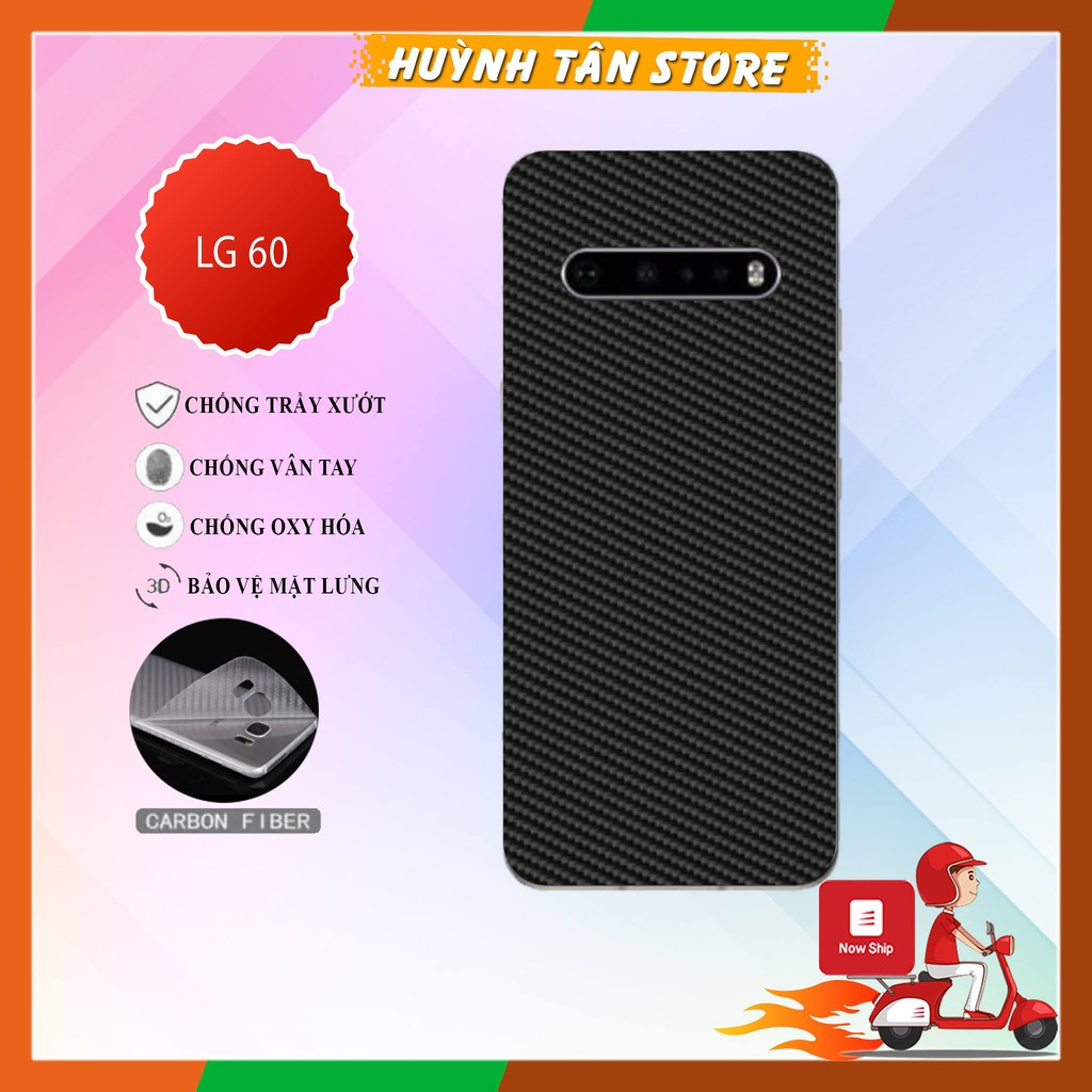Miếng dán decal carbon mặt sau LG V60 chống trầy mặt lưng, chống bám vân tay