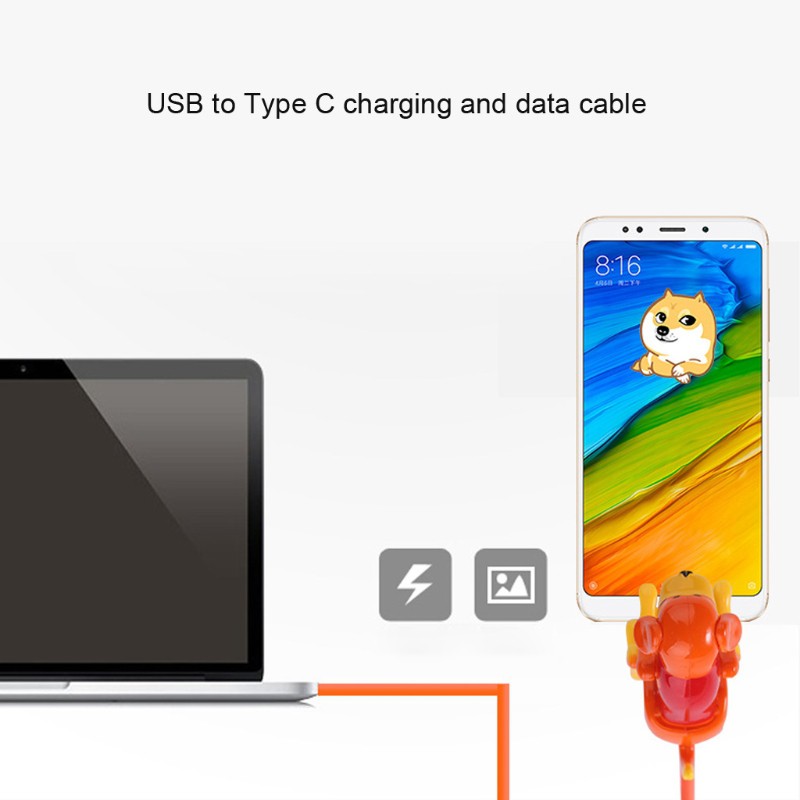 (3C) Dây Cáp 1.2m Chuyển Đổi Từ Usb Sang Usb C Hình Chó Đốm
