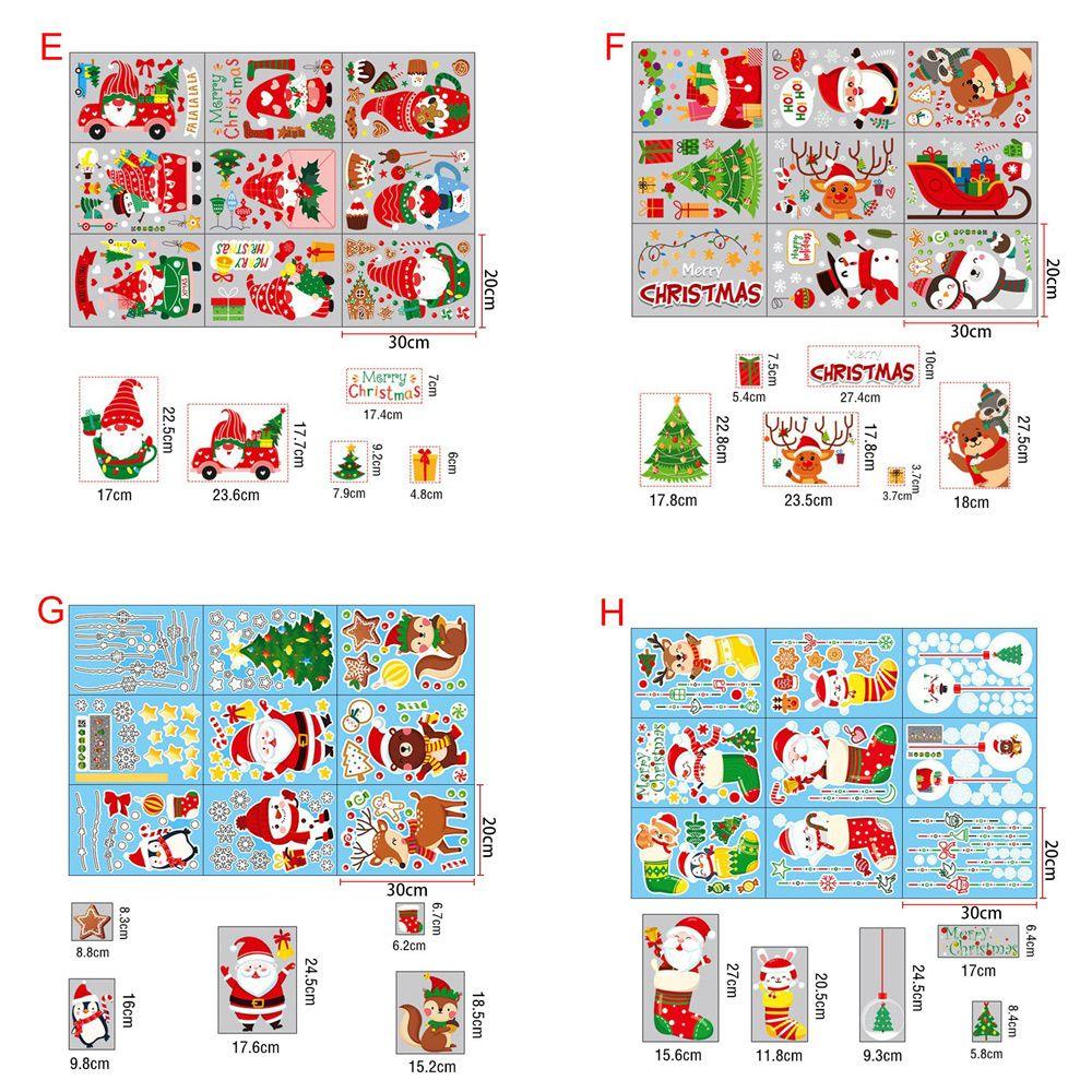 Set 9 Miếng Dán Cửa Kính Trang Trí Giáng Sinh Năm Mới