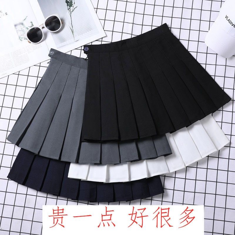 Chân Váy Ngắn Dáng Chữ a Lưng Cao Xếp Ly Màu Đỏ Đen Thời Trang Mùa Hè Xinh Xắn Cho Nữ