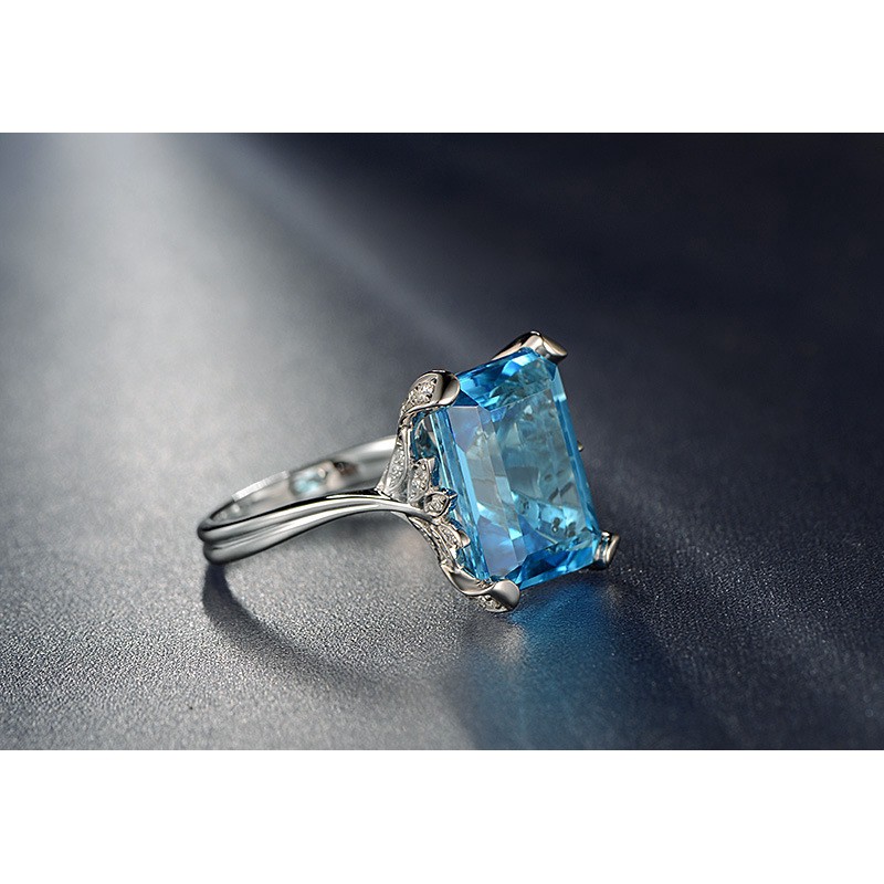 Nhẫn Trang Sức Đính Đá Nhân Tạo Kiểu Dáng Sang Trọng Thanh Lịch