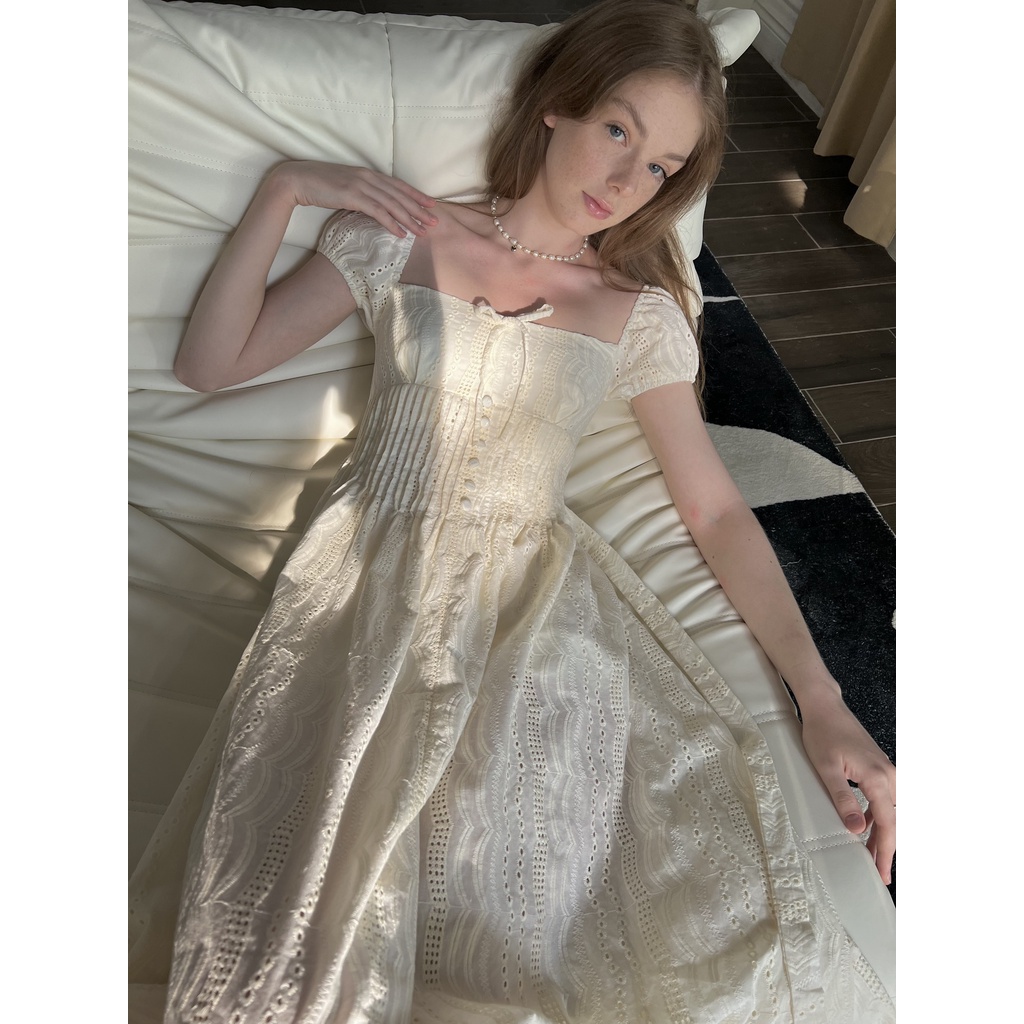 TIFFANY STUDIOS - Váy Trắng Dài Nơ Thanh Lịch - MARLENA DRESS