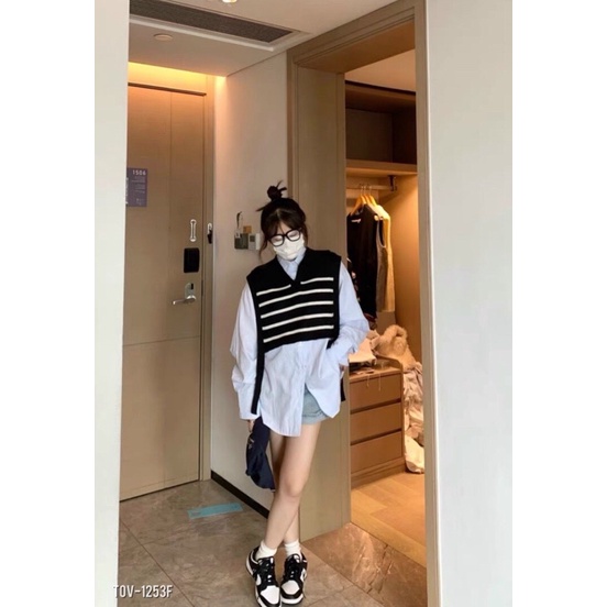 🔥🔥FREESHIP💥SET ÁO SƠ MI KÈM ÁO GILE NGẮN  + ẢNH THẬT