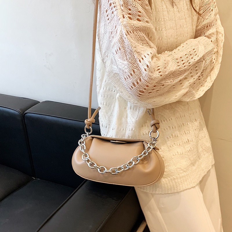 Túi Đeo JASMIN NOIR Chéo Da PU Phối Dây Xích Phong Cách Boho Thời Trang Cho Nữ