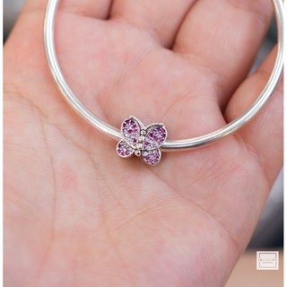 Charm bạc bươm bướm ombre hồng TẶNG KÈM KHĂN LAU BẠC