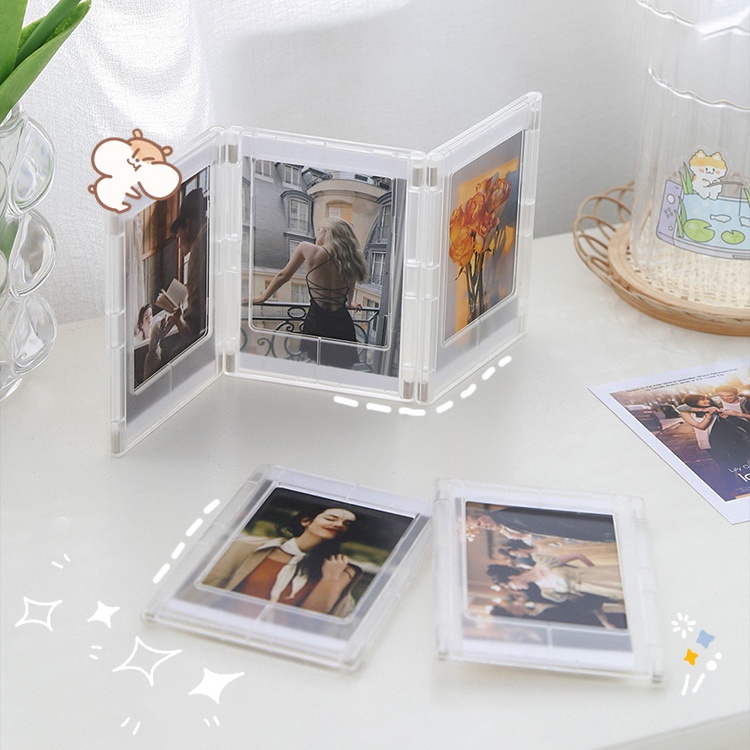 Giá Đỡ Trưng Bày Ảnh Polaroid 3 Inch Có Giác Hút Nam Châm Để Bàn / Tủ Lạnh