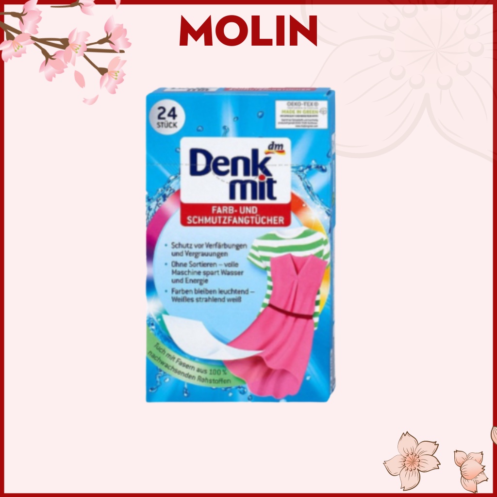 Giấy hút màu và chống phai màu quần áo Denkmit 24 tờ