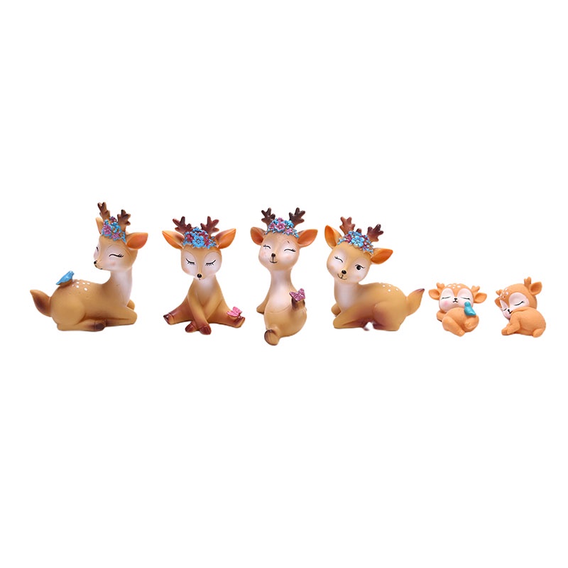 {FCC} Sika Deer Baking Cake Topper Decoration Miniatures Fairy Garden Ornament Craft{yancrane3.vn}