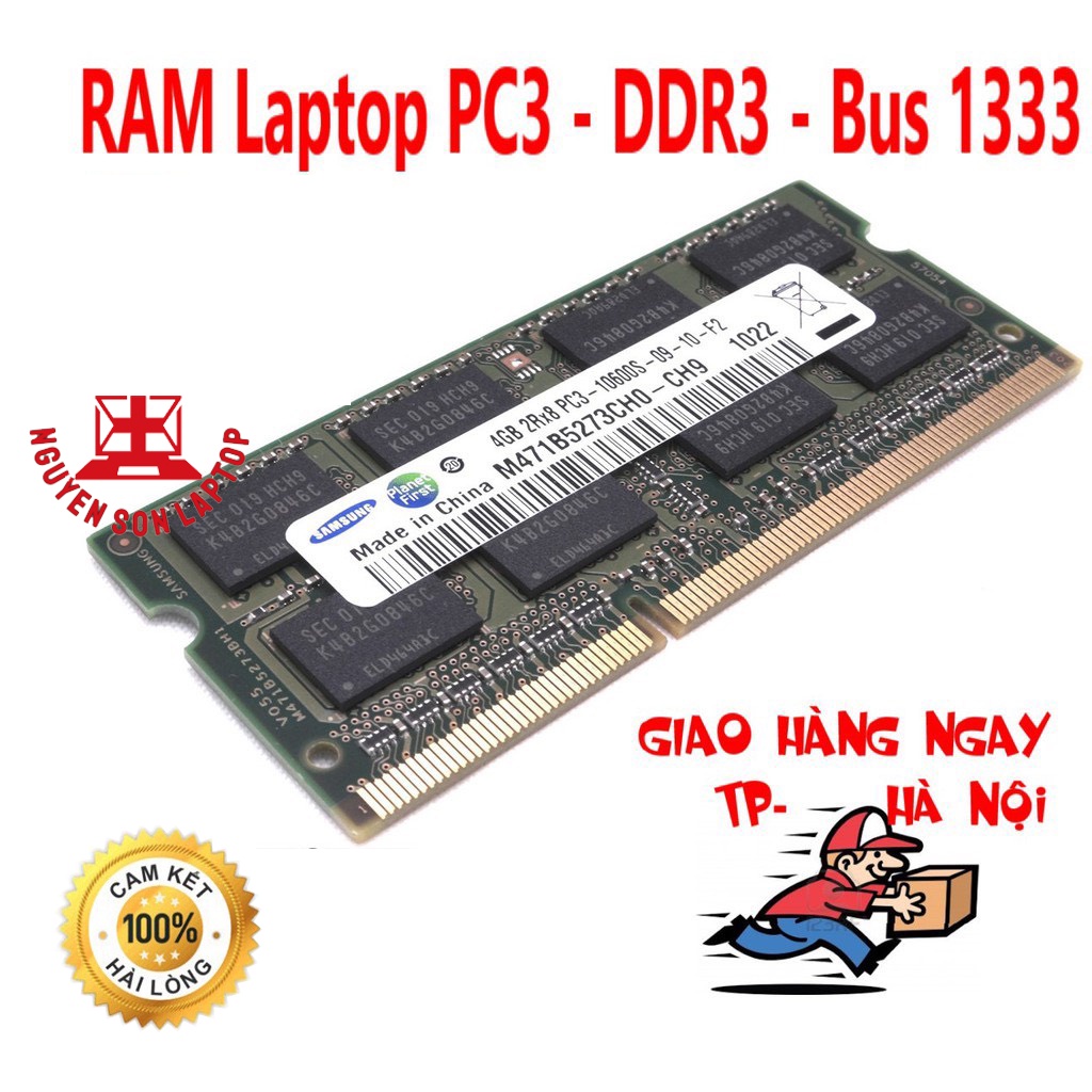 ⚡ Ram Laptop Bus 1333 ký hiệu PC3-10600s DDR3 dung lượng 2Gb - 4Gb DDR3 hàng tháo máy