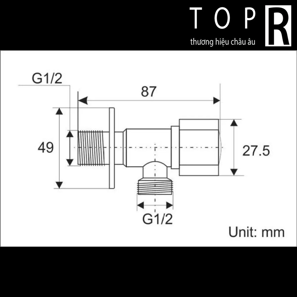 Van giảm áp, van chia nước 1 ngả inox hình chữ T - Van thu đầu dây cấp