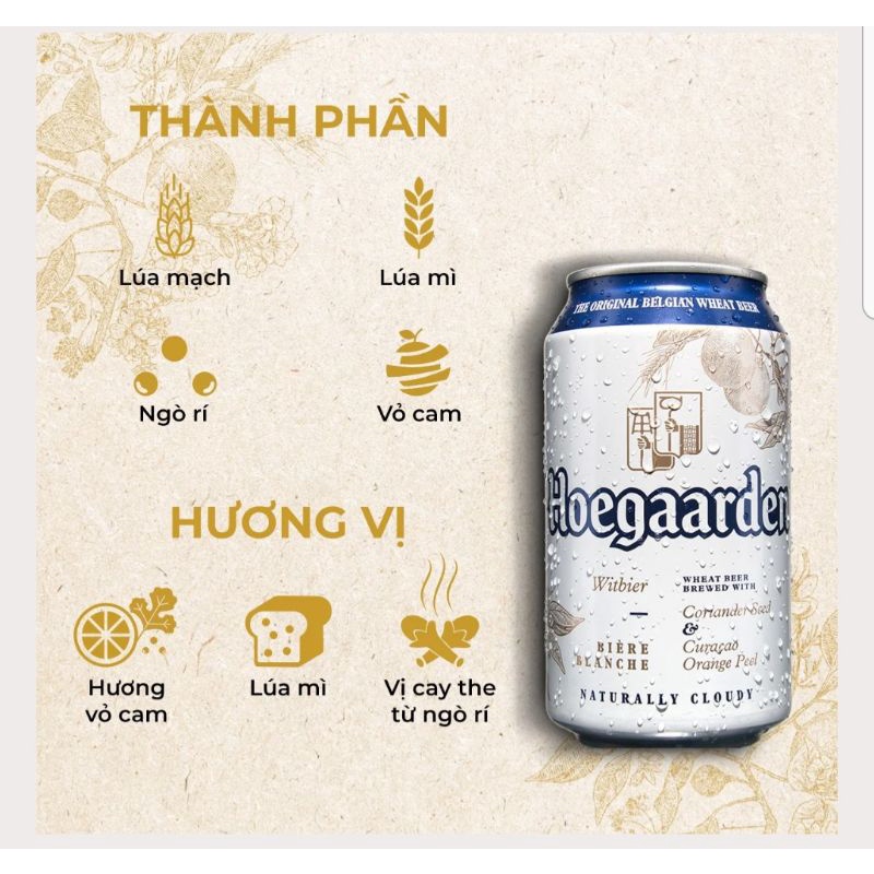 Bia hoegaaden white lon 500ml