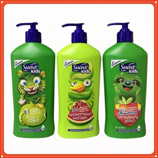 Sữa tắm gội xả Suave Kids 3 in 1 mẫu mới chai có vòi 532ml
