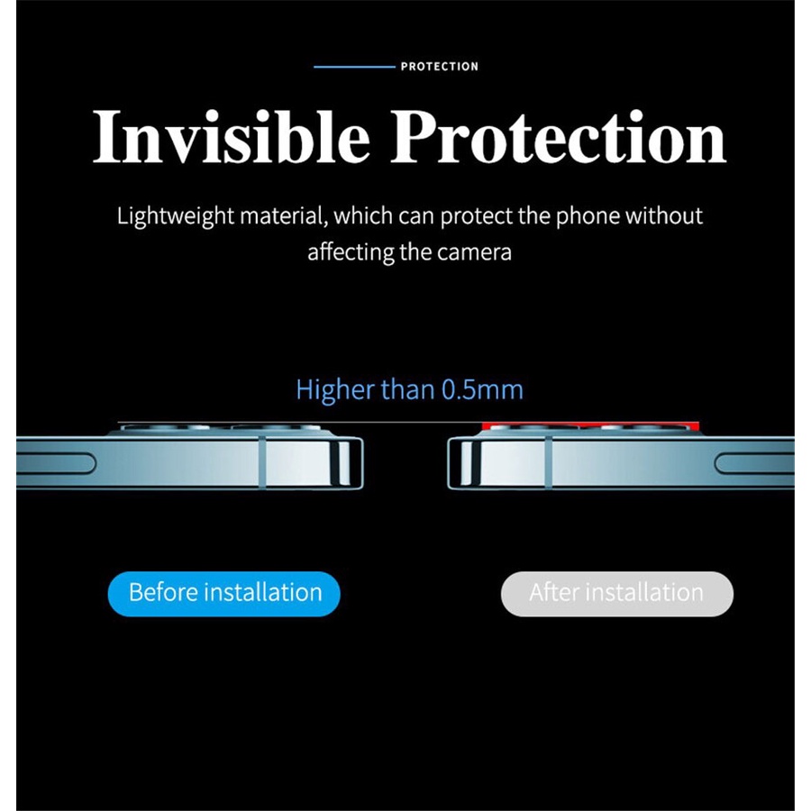 Viền Kim Loại Bảo Vệ Ống Kính Camera Sau Cho iPhone 12 Pro Max / 12 Mini