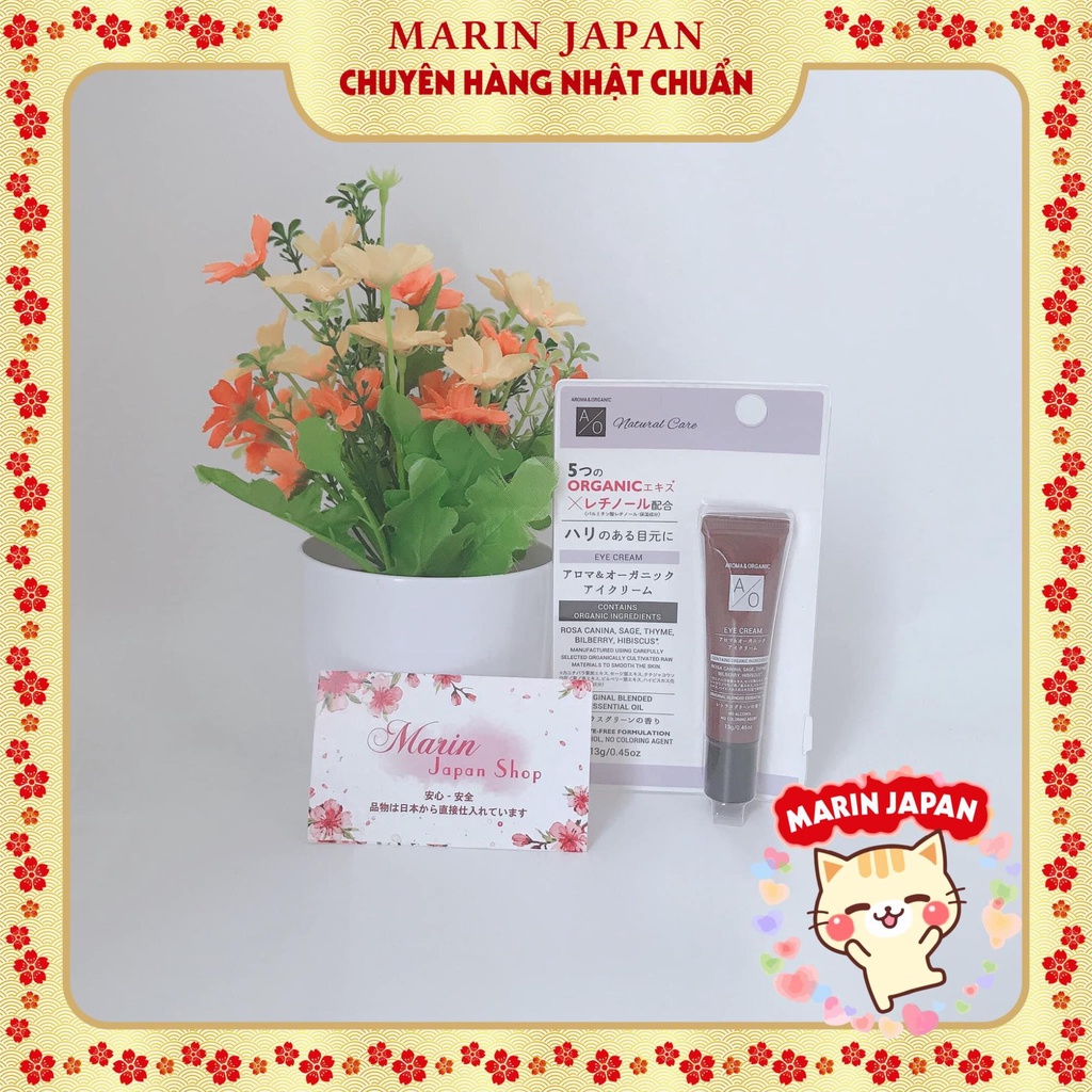 (Sale, Hàng Nhật) Kem dưỡng da vùng mắt eye cream Aroma &amp; Organic Nhật Bản