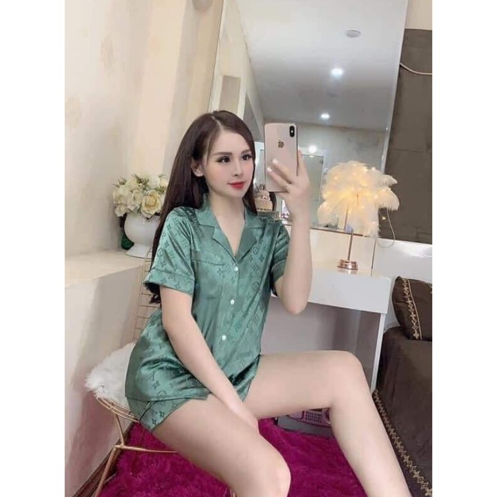 Bộ Lụạ Gấm HNT PYJAMS tay cộc, quần đùi, chất cao cấp mịn đẹp | BigBuy360 - bigbuy360.vn