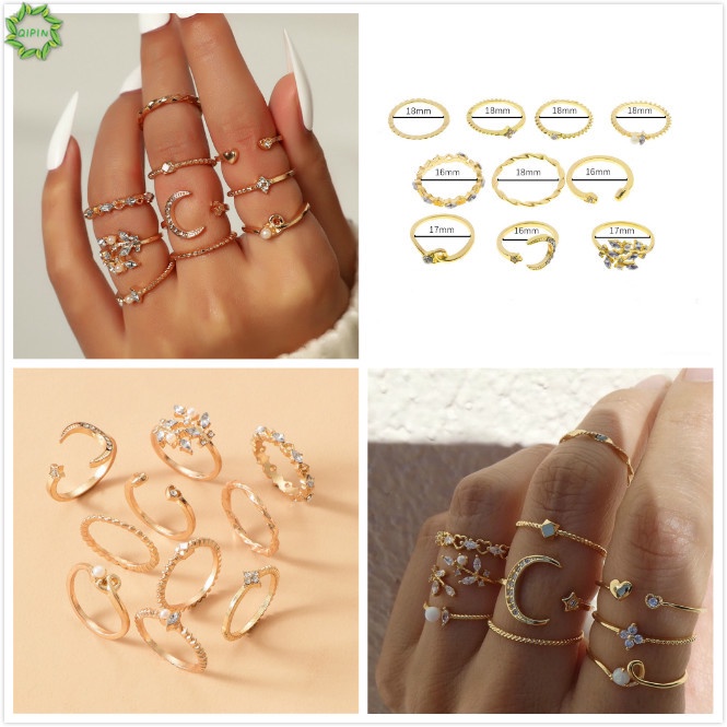 Set 10 Nhẫn Đeo Tay Phong Cách Bohemian Thời Trang Cho Nữ